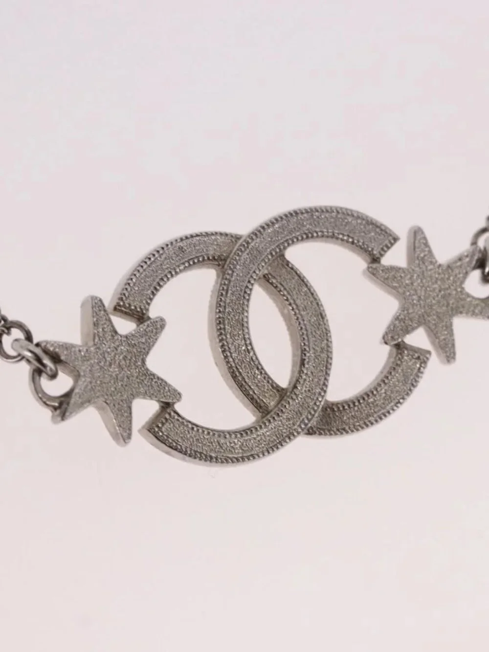 CHANEL Bracelet Metal Silver CC Auth BA13638M